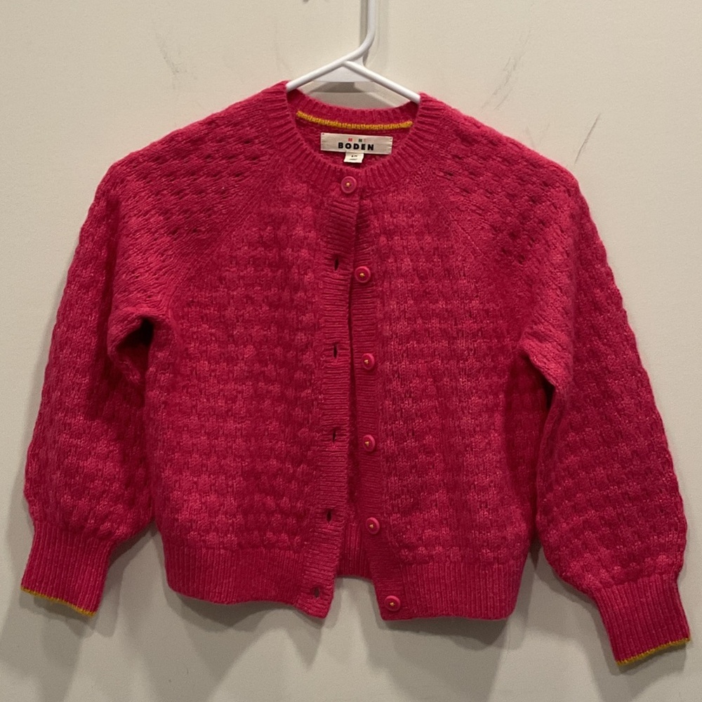 Boden Kids Vibrant Pink Cardigan